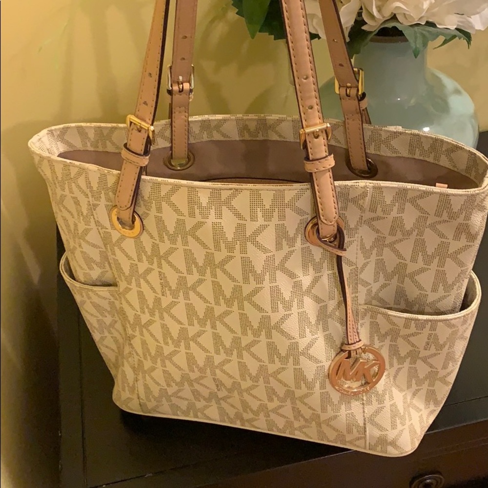 Michael Kors tote bag White MK logo